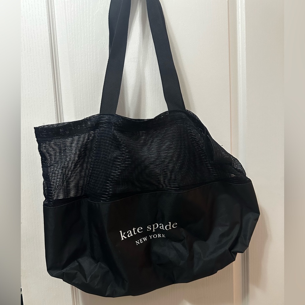 Kate Spade Black Mesh and Fabric Tote